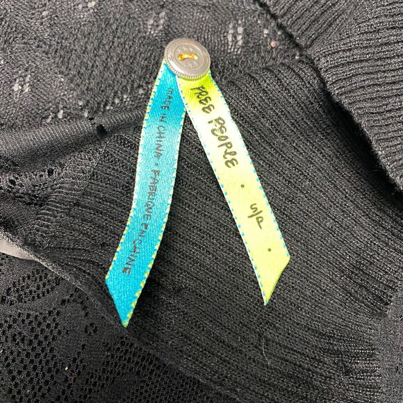 Free People Sweater Womens S/P Black Boho Moto Goth MSRP: $98.00 - Picture 16 of 16